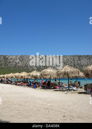 Limni Vouliagmenis, Loutraki, Corinthia, Peloponnese, Greece Stock Photo