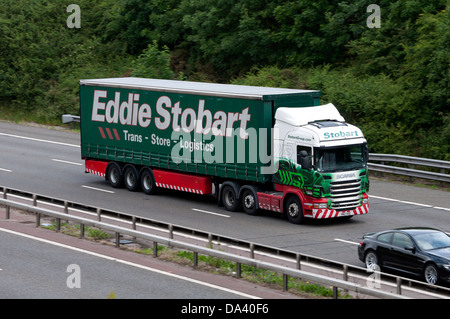 Eddie Stobart lorry on M40 motorway, Warwickshire, UK Stock Photo