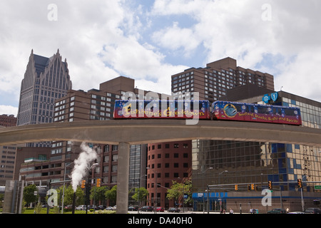 The People Mover is seen in Detroit (Mi) Stock Photo