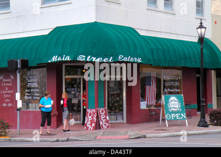 Florida Brooksville,Main Street Eatery,cafe,restaurant restaurants food dining eating out cafe cafes bistro,outside exterior front,entrance,visitors t Stock Photo