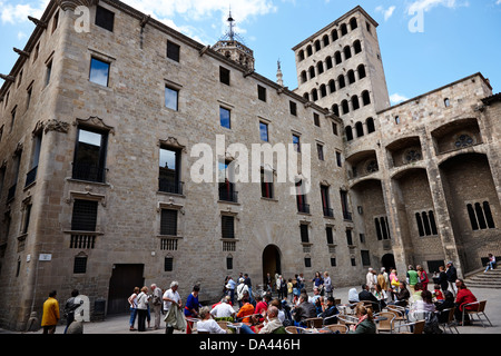 palace of lloctinent in palacio real mayor plaza del rey barcelona catalonia spain Stock Photo