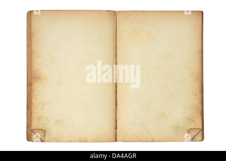 open old blank book isolated on white Stock Photo