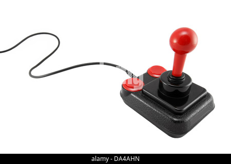 Classic joystick on white background Stock Photo - Alamy