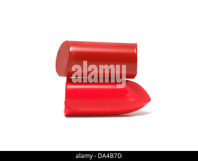 red lipstick chop cut out onto a white background Stock Photo