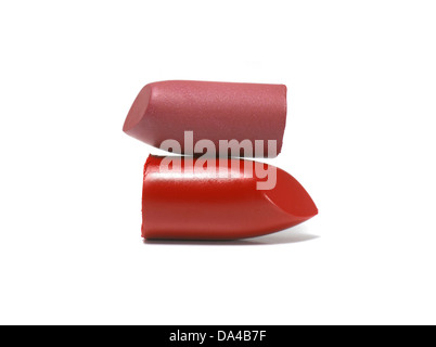 red lipstick chop cut out onto a white background Stock Photo