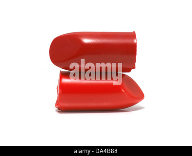 red lipstick chop cut out onto a white background Stock Photo