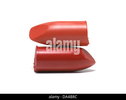 red lipstick chop cut out onto a white background Stock Photo