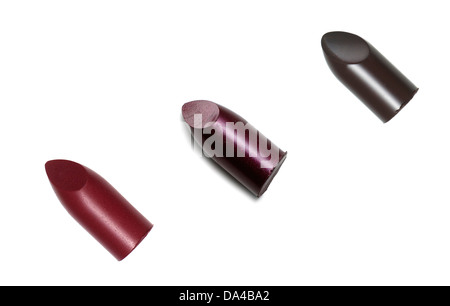 dark red lipstick chop cut out onto a white background Stock Photo