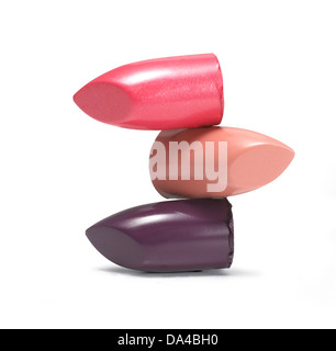 red pink lipstick chop cut out onto a white background Stock Photo