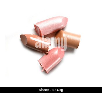 pink lipstick chop cut out onto a white background Stock Photo