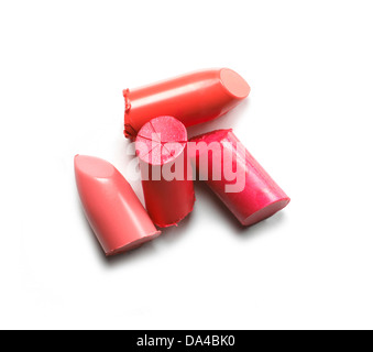 pink lipstick chop cut out onto a white background Stock Photo