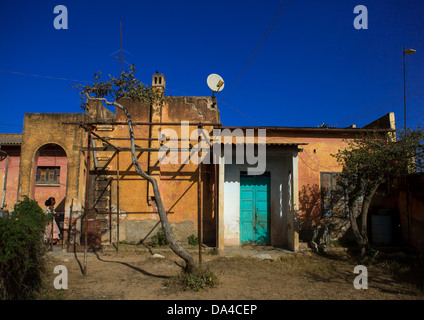 Old Colonial Italian House, Dekemhare, Eritrea Stock Photo