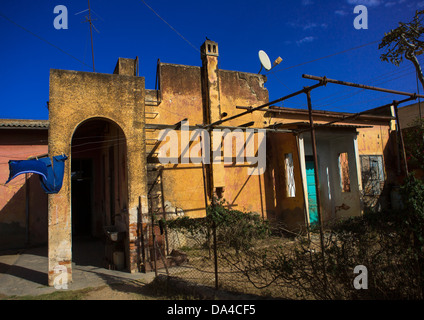 Old Colonial Italian House, Dekemhare, Eritrea Stock Photo