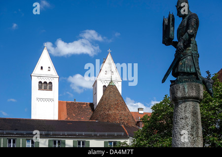 St. Johannes Parish Church, former abbey church, Steingaden, Pfaffenwinkel, Upper Bavaria Stock Photo