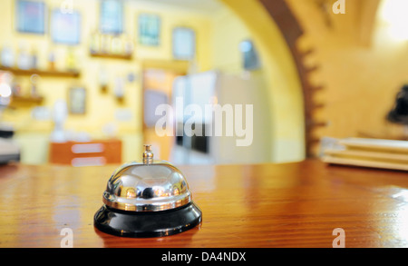 service bell at the hotel reception Stock Photo