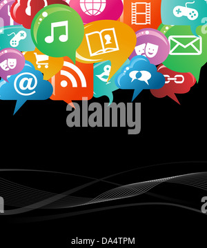 Vintage speech bubble with internet chat dialog words comic vector ...