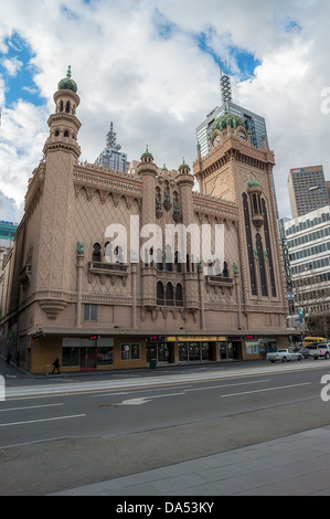 The Forum theatre in downtown Melbourne Australia,  on the corner of Flinders Street and Russell Street. Stock Photo