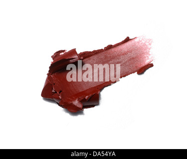 red lip gloss sweep cut out onto a white background Stock Photo