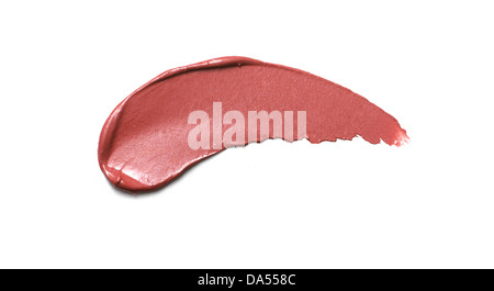 red lip gloss sweep cut out onto a white background Stock Photo