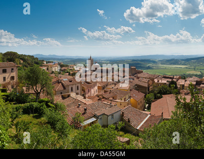 Massa Marittima, Italy, Europe, Tuscany, Toscana, village, medieval, roofs Stock Photo