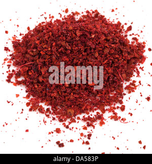 heap ground Sumac spice close up Stock Photo