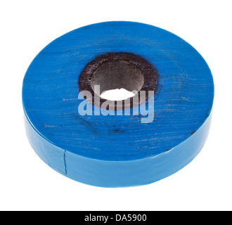 blue insulating adhesive tape isolated on white background Stock Photo