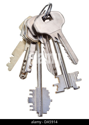 Door locks and keys isolated on white background Stock Photo - Alamy