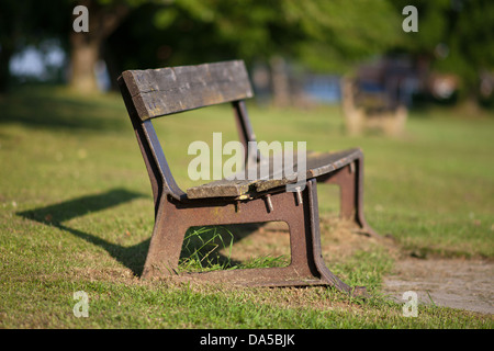 Park bench Stapleford Cambridge, England, UK Stock Photo