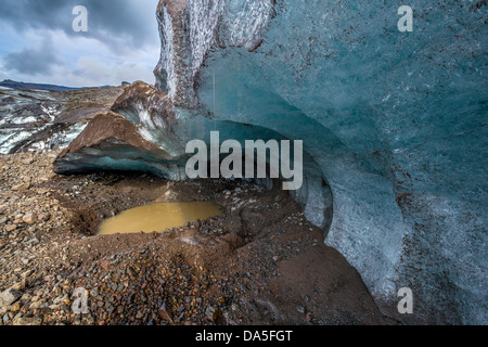 Virkisjokull Glacier, Vatnajokull Ice Cap, Iceland Stock Photo