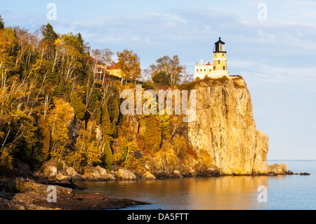 Split Rock Lighthouse at Split Rock Lighthouse State Park on the north shore of Lake Superior in Minnesota. Stock Photo