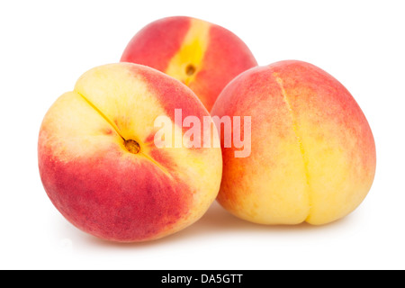 apricots three on white background Stock Photo