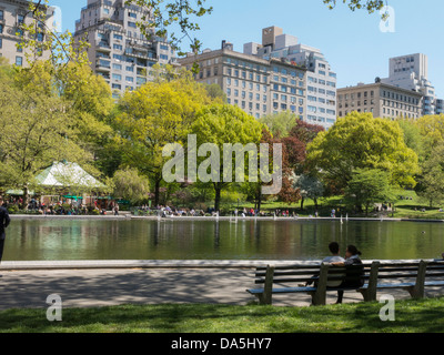 Conservatory Water in Central Park, New York City Stock Photo