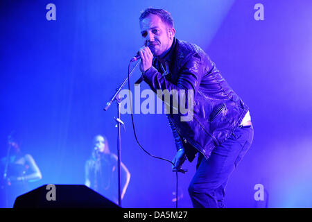 British singer James Morrison gives a concert as part of the Dortmund Music Week at Westfalenhalle in Dortmund, Germany, 27 June 2013. Photo: Caroline Seidel Stock Photo