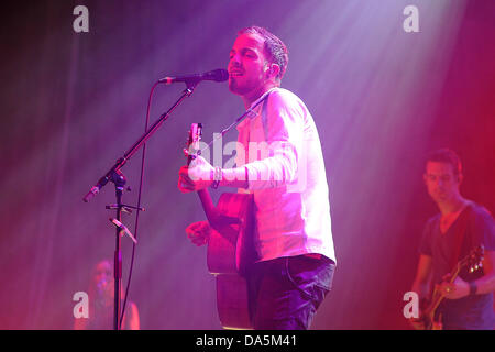 British singer James Morrison gives a concert as part of the Dortmund Music Week at Westfalenhalle in Dortmund, Germany, 27 June 2013. Photo: Caroline Seidel Stock Photo