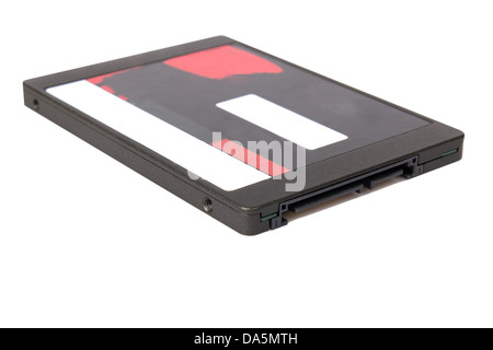 a new generation of hard drive SSD with SATA connection on a white background Stock Photo