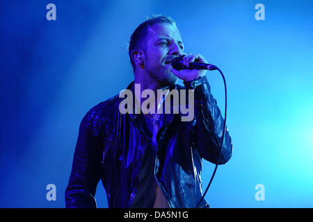 British singer James Morrison gives a concert as part of the Dortmund Music Week at Westfalenhalle in Dortmund, Germany, 27 June 2013. Photo: Caroline Seidel Stock Photo