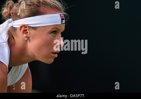 Vera Dushevina (Russia) at Wimbledon 2013 Stock Photo