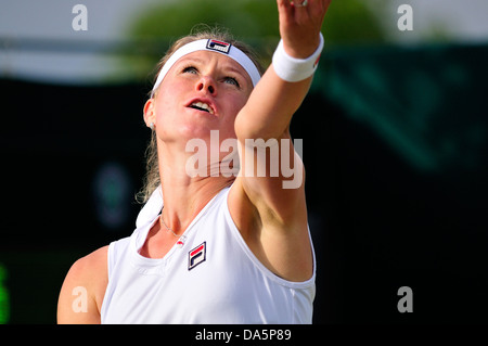 Vera Dushevina (Russia) at Wimbledon 2013 Stock Photo