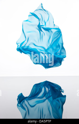 chiffon floating fabric blowing wind falling frozen pretty shapes Stock Photo