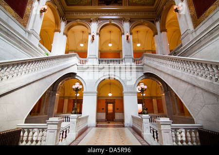 The interior of the Ohio Statehouse, the Ohio State Capitol Building in Columbus, Ohio, USA. Stock Photo