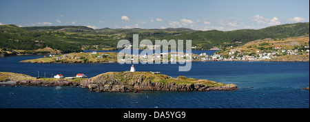 Trinity, Newfoundland, Canada, village, coast, lake, forest Stock Photo