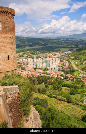 Orvieto Scalo viewed from the town of Orvieto, Italy. Stock Photo