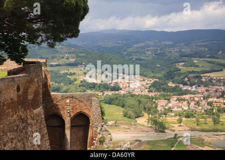 Orvieto Scalo viewed from the town of Orvieto, Italy. Stock Photo