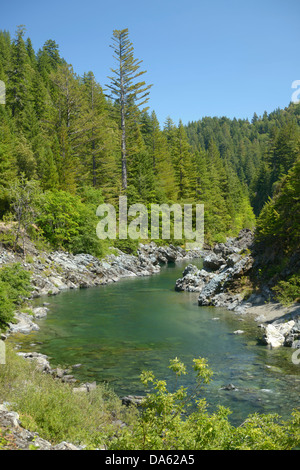 Middle Fork Smith River, river, forest, Crescent City, California, USA, United States, America, Stock Photo