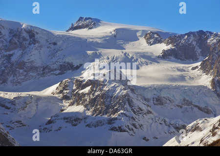 The Tete Blanche in the southern swiss alps, a key summit on the famous Haute Route from Chamonix to Zermatt Stock Photo