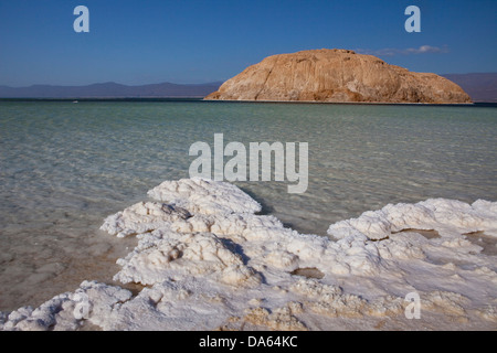 Lake, Assal, -155m, deepest point, Africa, mountain, mountains, scenery, landscape, Djibouti, scenery, landscape, Stock Photo