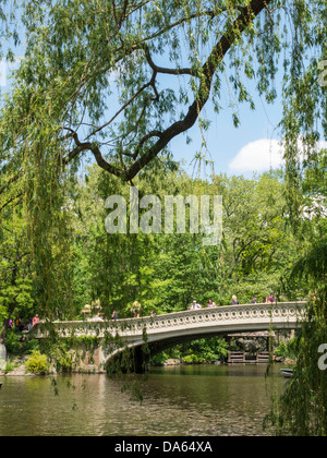 The Lake with Bow Bridge in Central Park, NYC Stock Photo - Alamy
