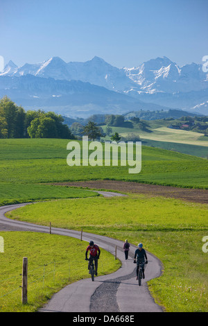 Biker, Gurten, mountain, mountains, bicycle, bicycles, bike, riding a bicycle, summer sport, sport, spare time, leisure, adventu Stock Photo