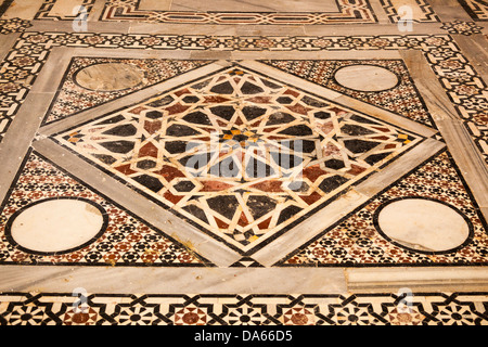Patterned floor of the Mosque inside the Citadel of Qaitbay, Alexandria, Egypt Stock Photo