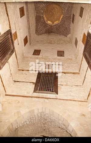 Wall and ceiling inside the Mosque within the Citadel of Qaitbay, Alexandria, Egypt Stock Photo